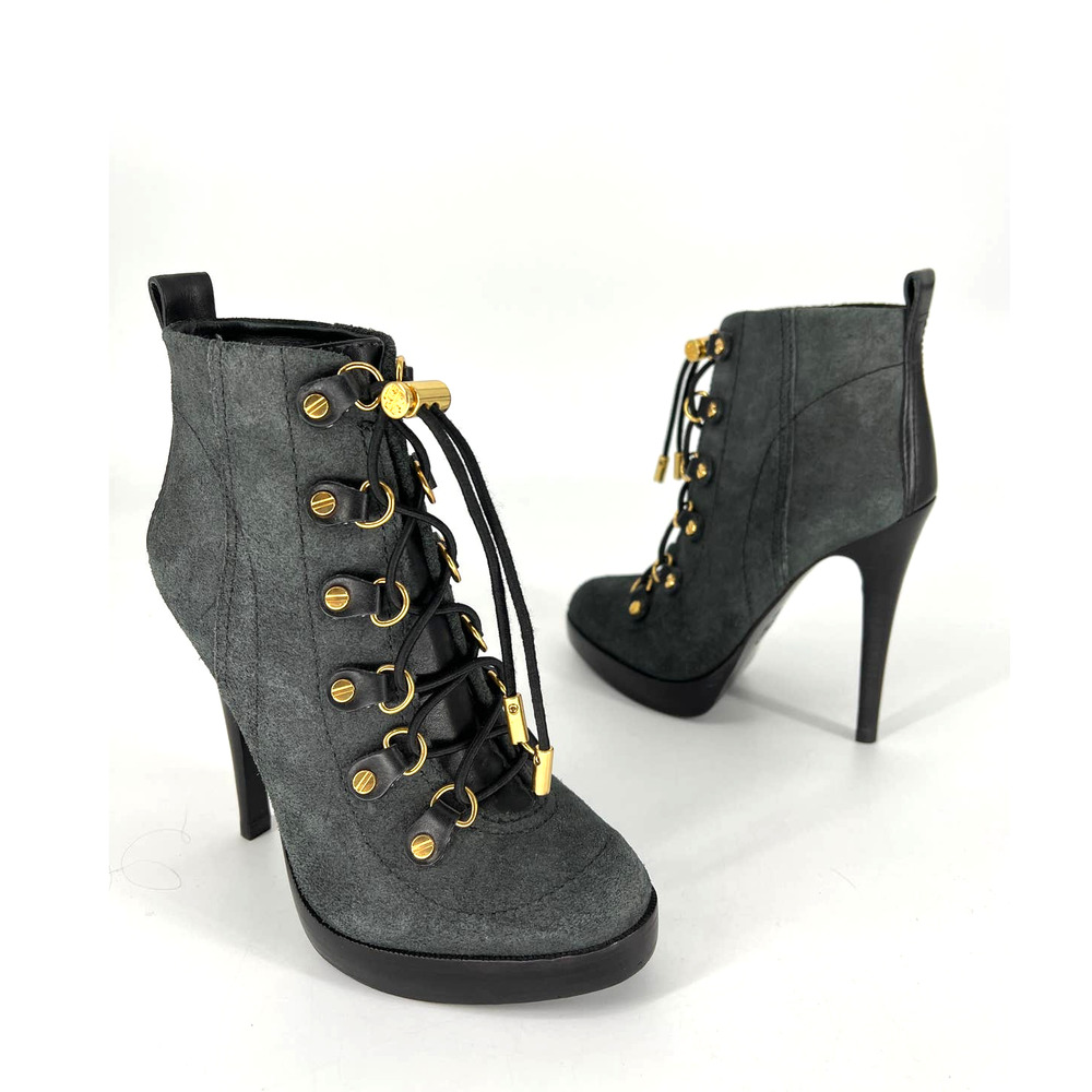 Tory Burch Halima Suede and Leather Ankle Boots